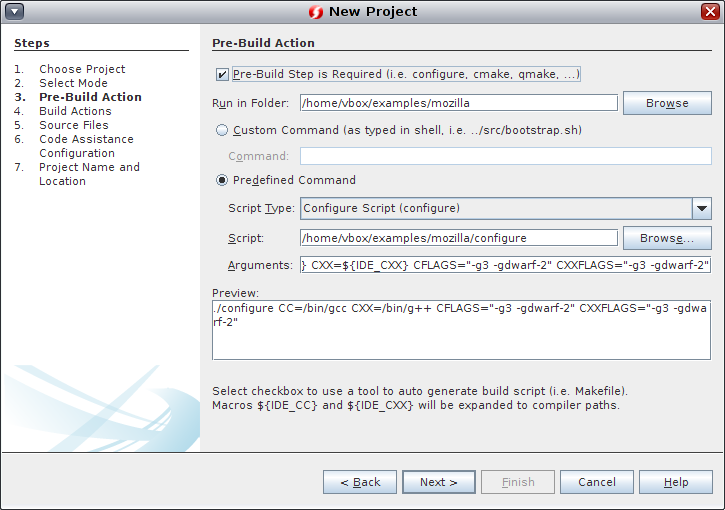 image:New Project with Existing Sources Wizard